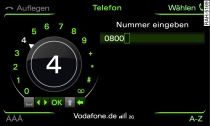 Telefonnummer über den Zahlen-Speller eingeben