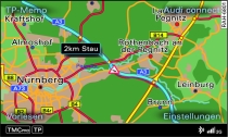 Anzeige einer TMC/TMCpro-Verkehrsinformation in der Karte