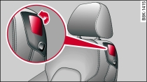 Fahrersitz: Griffplatte an der Sitzlehne