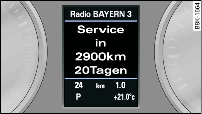 Display: Beispiel einer Service-Intervall-Anzeige