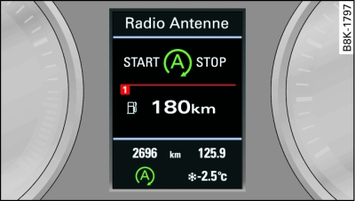 Kombiinstrument: Motor abgestellt (Stop-Phase)