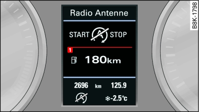 Kombiinstrument: Motor-Stop vorübergehend nicht verfügbar