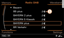 DAB station list showing stations no longer received