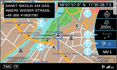 Standard map with crosshairs switched on