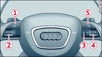 Controls on the multi-function steering wheel