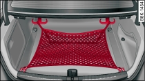 Luggage compartment (Coupé): Stretch net attached to top of luggage compartment