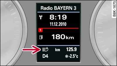 Display: Indicator lamp for main beam assist