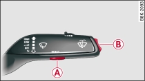 Windscreen wiper lever: On-board computer controls