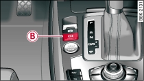 Section of centre console: Button for Audi hold assist
