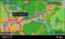 Información de tráfico TMC/TMCpro en el mapa