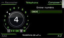 Entrée d'un numéro de téléphone à l'aide du speller chiffres