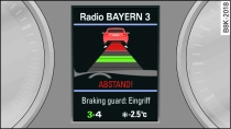 Combiné d'instruments : avertissement de collision