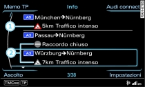 Richiamo delle informazioni sul traffico TMC/TMCpro