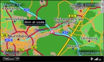 Visualizzazione di un'informazione sul traffico TMC/TMCpro sulla cartina