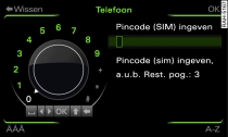 Pincode (simkaart) ingeven