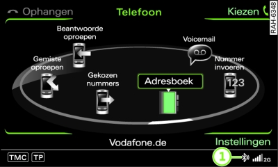 Mobiele telefoon is met handsfree-profiel gekoppeld