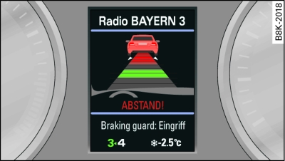 Instrumentenpaneel: Botswaarschuwing