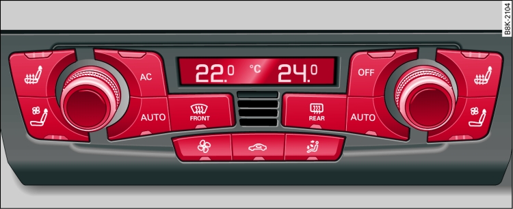 Automatische comfortairco 3-zone*: Bedieningspaneel