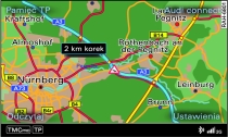 Wskazanie informacji o ruchu drogowym TMC/TMCpro na mapie