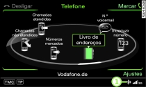 O telefone móvel está ligado ao perfil Handsfree