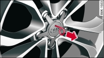 Substituição de uma roda: extrair o tampão da roda