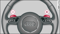 Рулевое колесо: ручное переключение с помощью переключателя на рулевом колесе*
