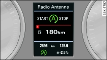 Gösterge tablosu: Motor kapalı (Stop-evresi)