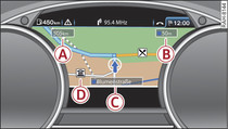 Kartenansicht im Fahrerinformationssystem