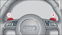 Steering wheel: Manual gear selection with paddle levers*