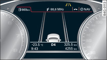 Instrument cluster: active lane assist switched on but not ready for warning