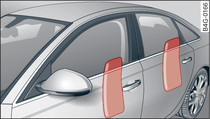 Side airbags in inflated condition