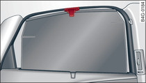 Sun blind extended to cover rear side window