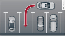Diagram: Parking perpendicular to the roadside