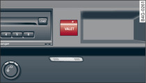 Glove box: Button for valet parking function