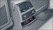 Rear centre console (example): Electrical sockets