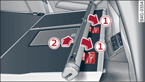 Folded backrest: Installing load guard