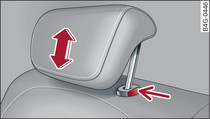 Rear seat: Adjusting head restraint
