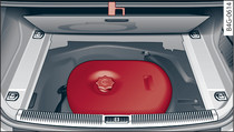 Luggage compartment (saloon version): Cover for tool kit