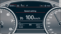 Instrument cluster: Selected speed