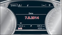 Instrument cluster: Time and date display