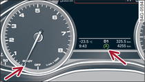 Instrumentenpaneel: Motor afgezet (stopfase)