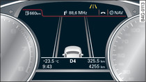 Painel de instrumentos: active lane assist ligado, mas não operacional