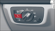 Interruptor de luz periférica: botão do sistema de assistência à condução noturna