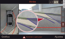 Infotainment: contacto da curva azul com a borda do passeio