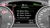 Pantalla del sistema de información para el conductor