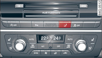 Centre console: Button for rear spoiler
