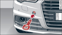 Front bumper: Fitting the towline anchorage