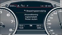 Instrumentenpaneel: Besparingsaanwijzing