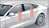 Airbags laterais cheios de ar