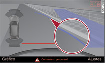 Infotainment: contacto da curva azul com a borda do passeio